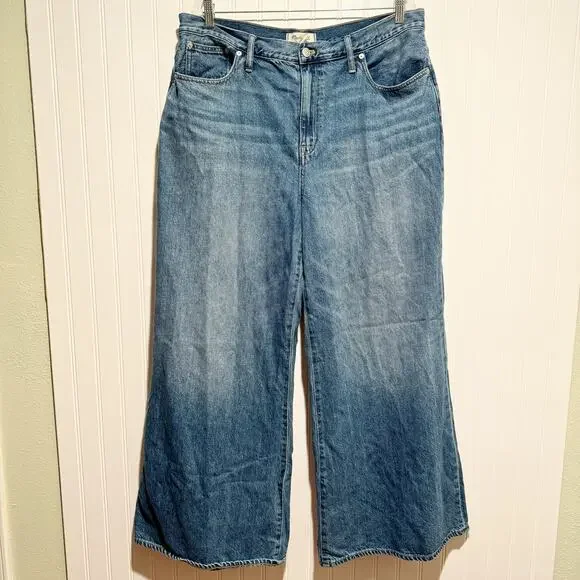 Madewell Extra Wide Leg Jeans High Waisted Size 33 - Picture 2 of 7